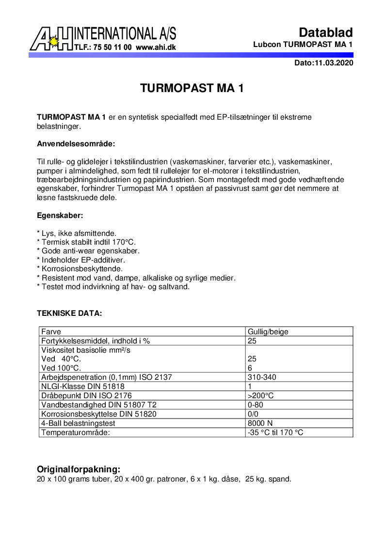 

TURMOPAST MA 1

