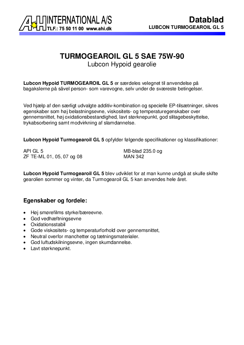 

Turmogearoil GL 5

