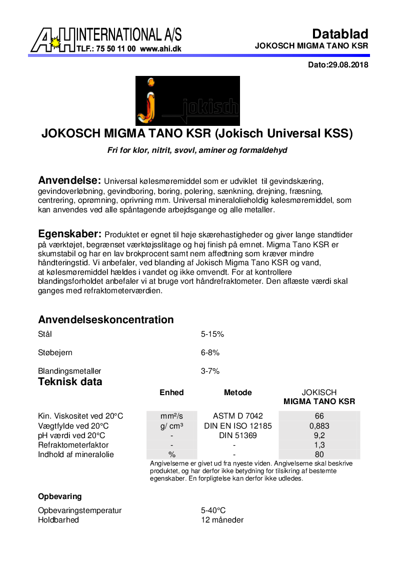 

Jokisch MIGMA TANO KSR (Jokisch Universal KSS)

