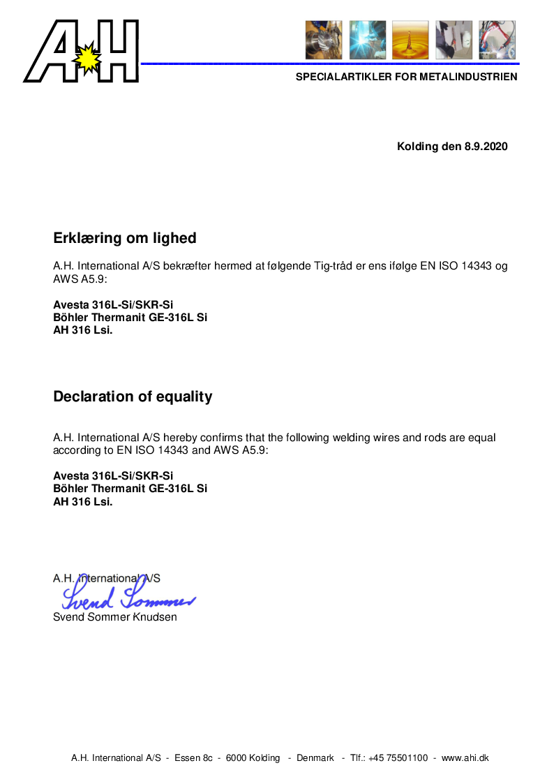 

AT 316 Declaration of Equality

