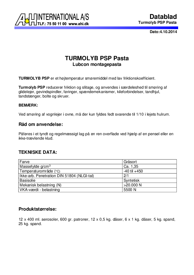 

TURMOLYB PSP Pasta

