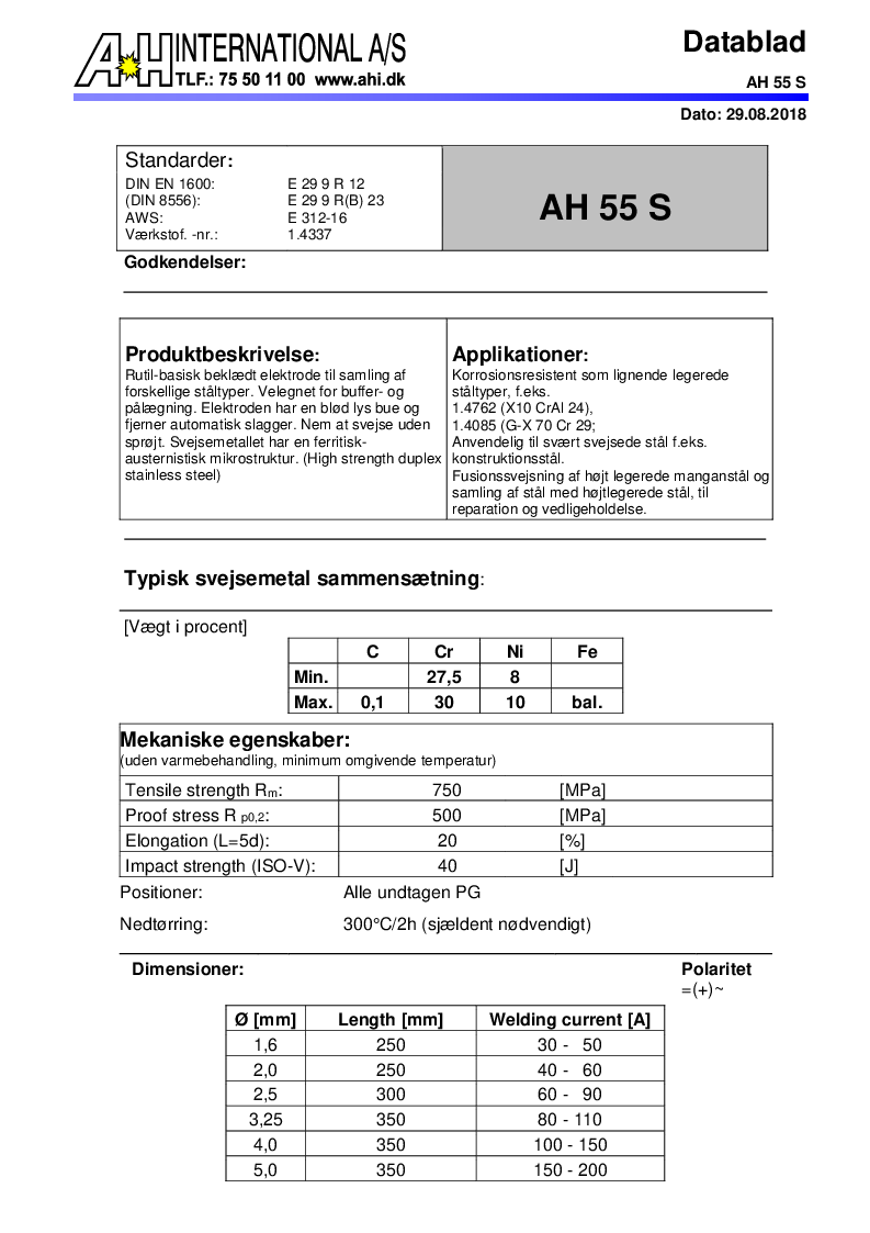 

AH 55 S dansk

