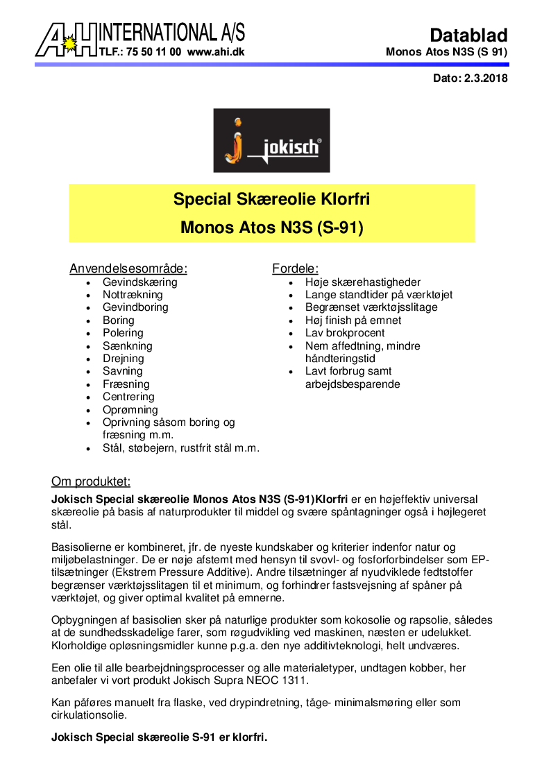 

JS Monos Atos N3S S 91

