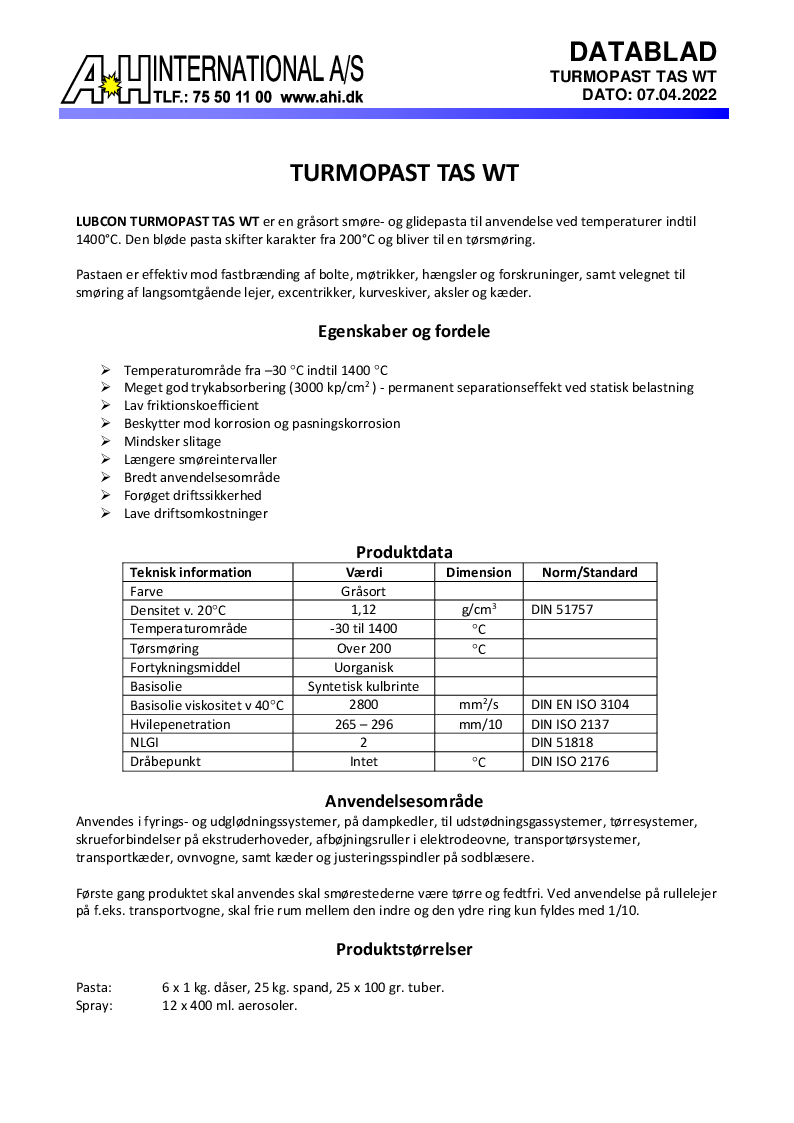 

Turmopast TAS WT

