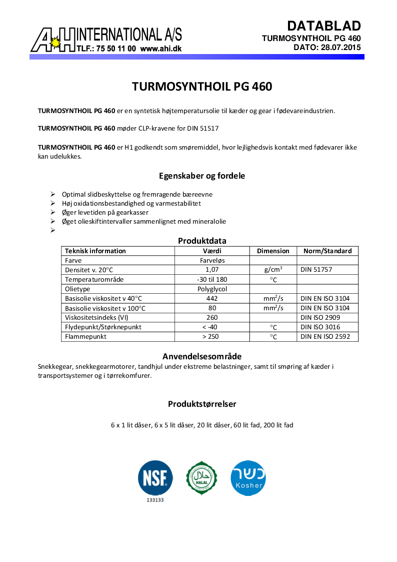 

Turmosynthoil PG 460

