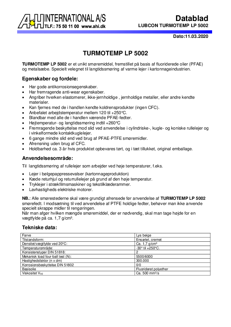 

TURMOTEMP LP 5002

