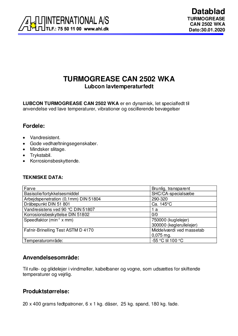 

Turmogrease CAN 2502 WKA

