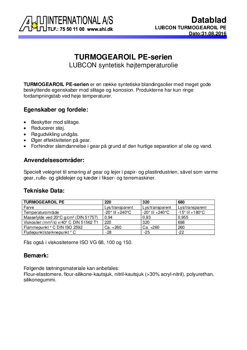 

Turmogearoil PE 220 320 680

