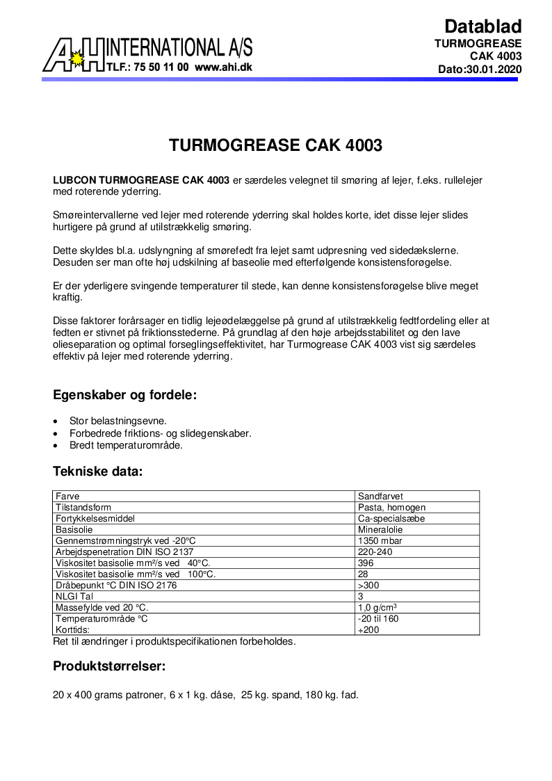 

TURMOGREASE CAK 4003

