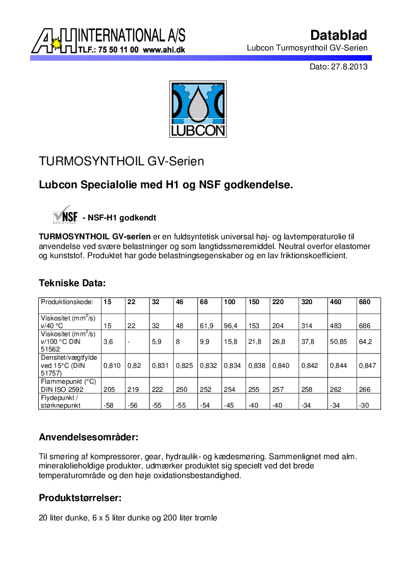 

Turmosynthoil GV serien

