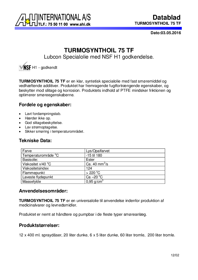 

Turmosynthoil 75 TF

