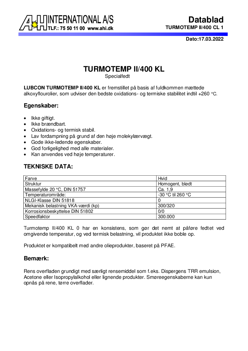 

TURMOTEMP II 400 KL 

