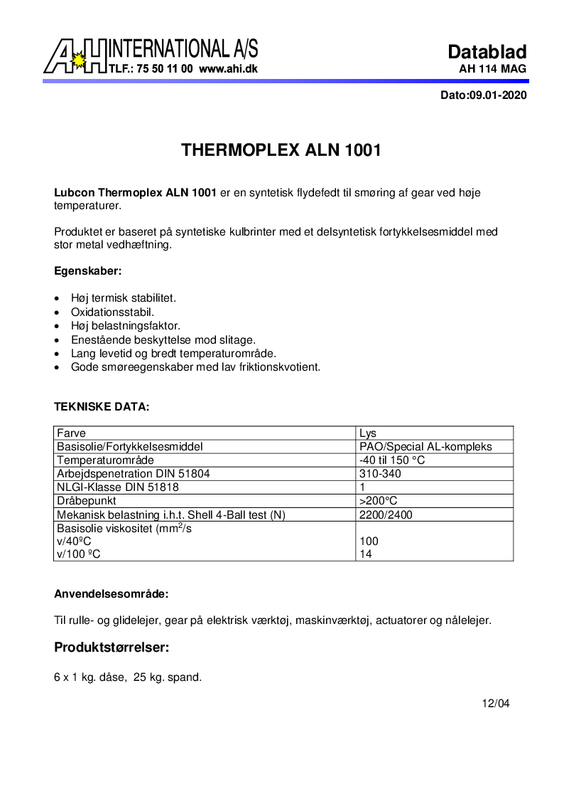 

BL 11010152810Thermoplex ALN 1001


