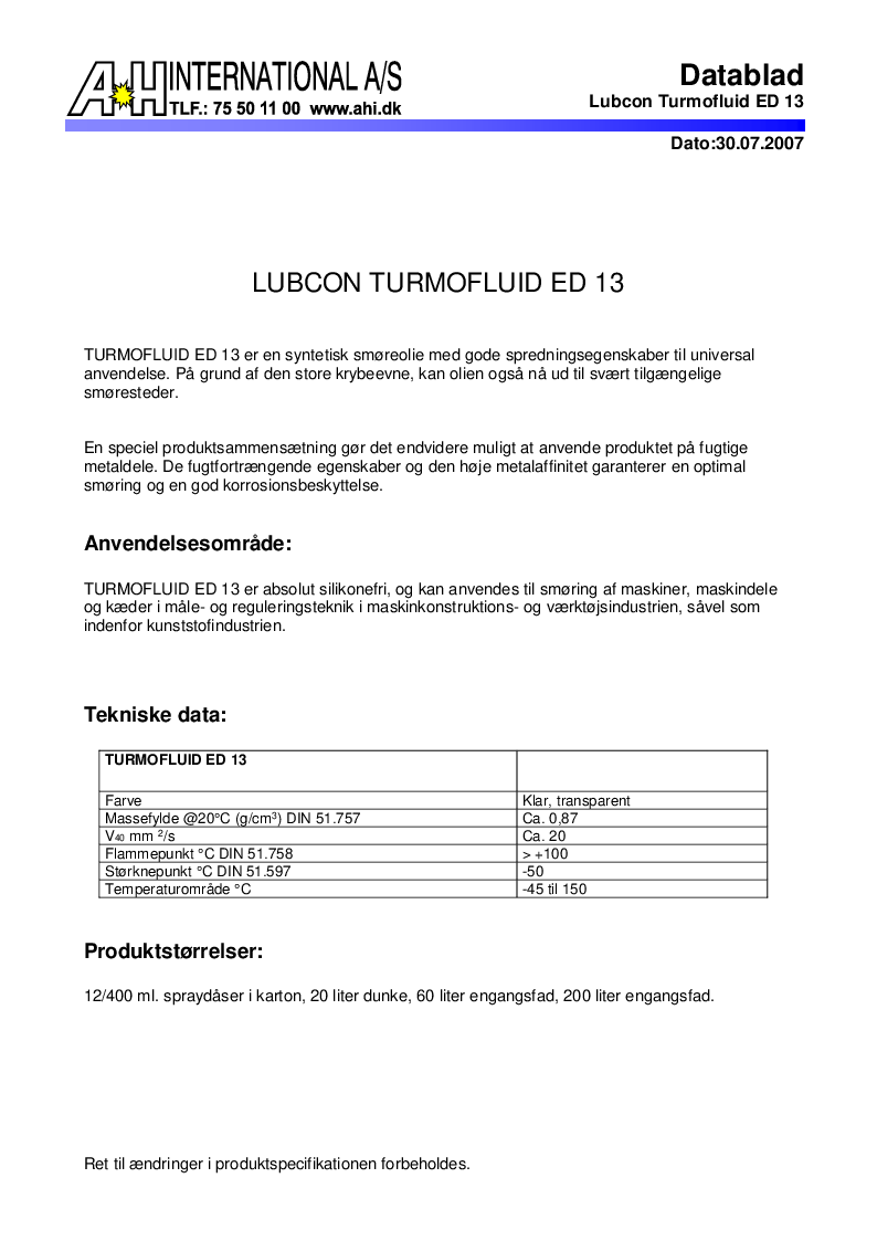 

Turmofluid ED 13

