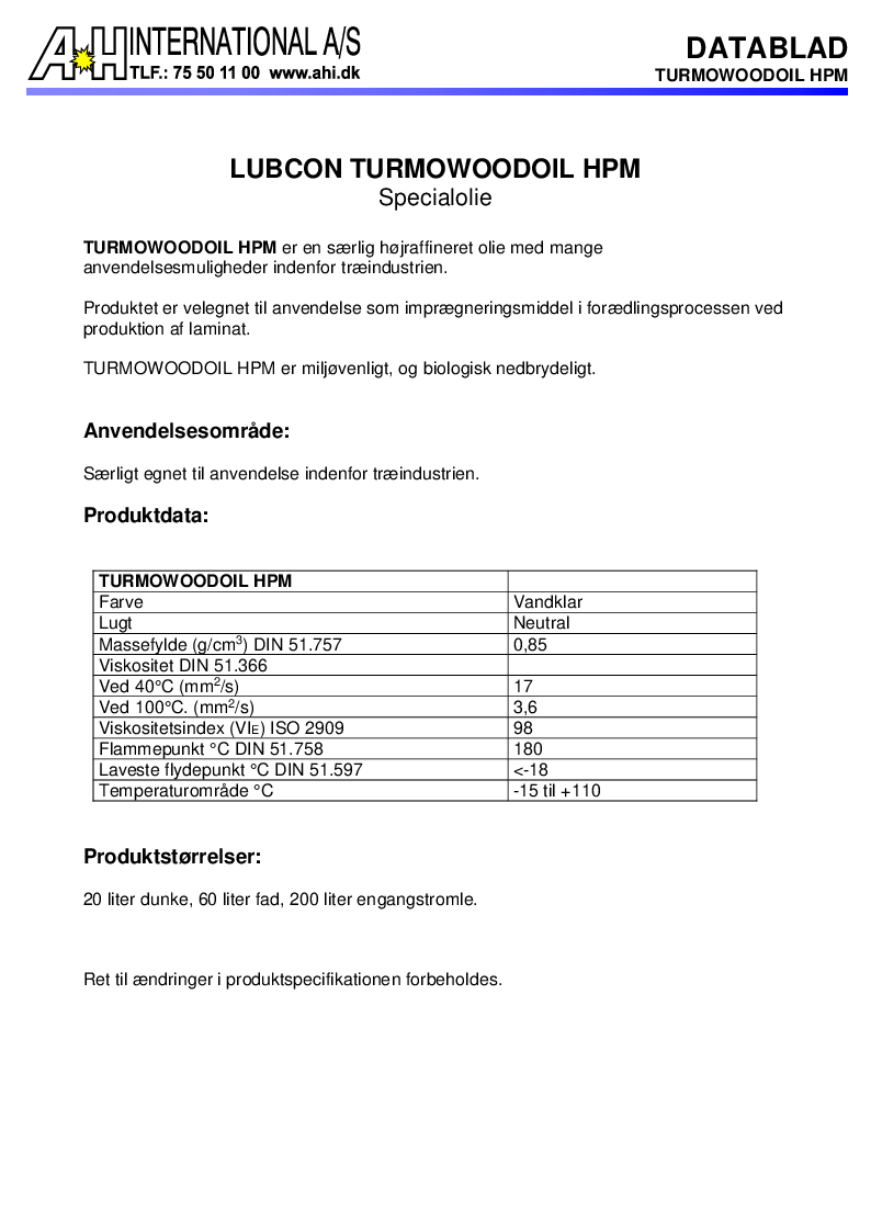 

Turmowoodoil HPM

