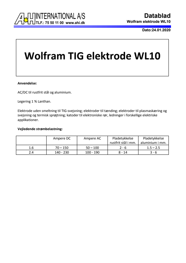 

WL10 Wolfram elektrode dansk

