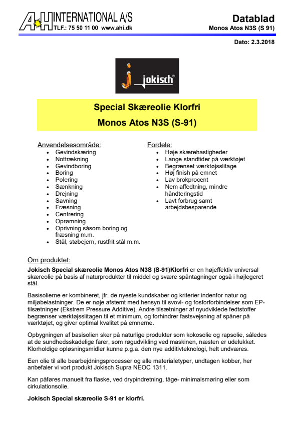 

JS Monos Atos N3S S 91

