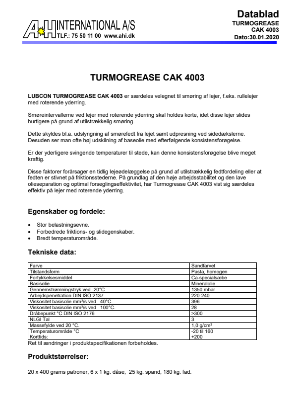 

TURMOGREASE CAK 4003

