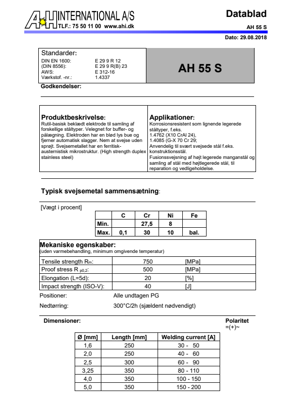 

AH 55 S dansk

