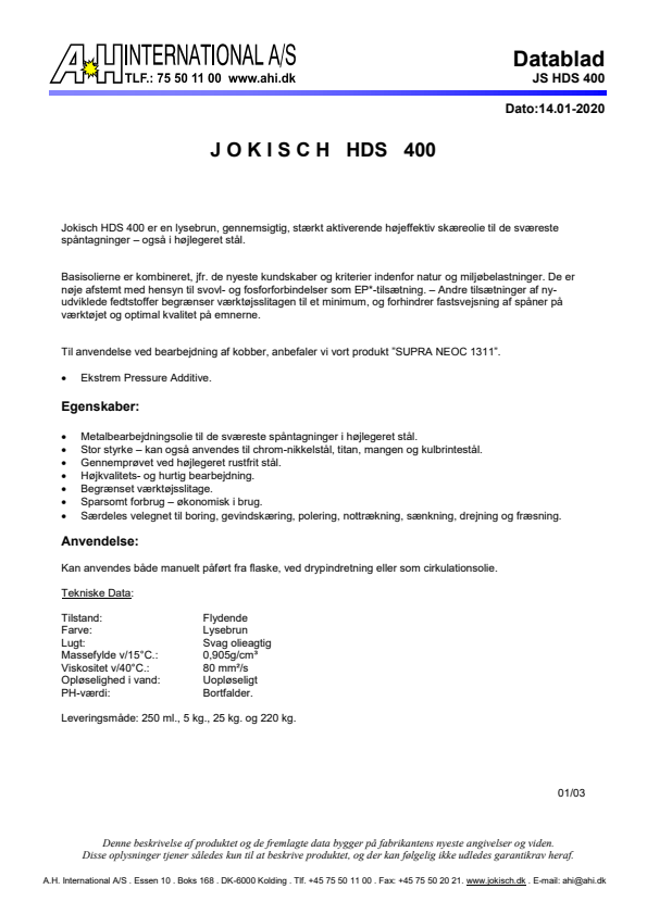 

JS HDS 400 dansk

